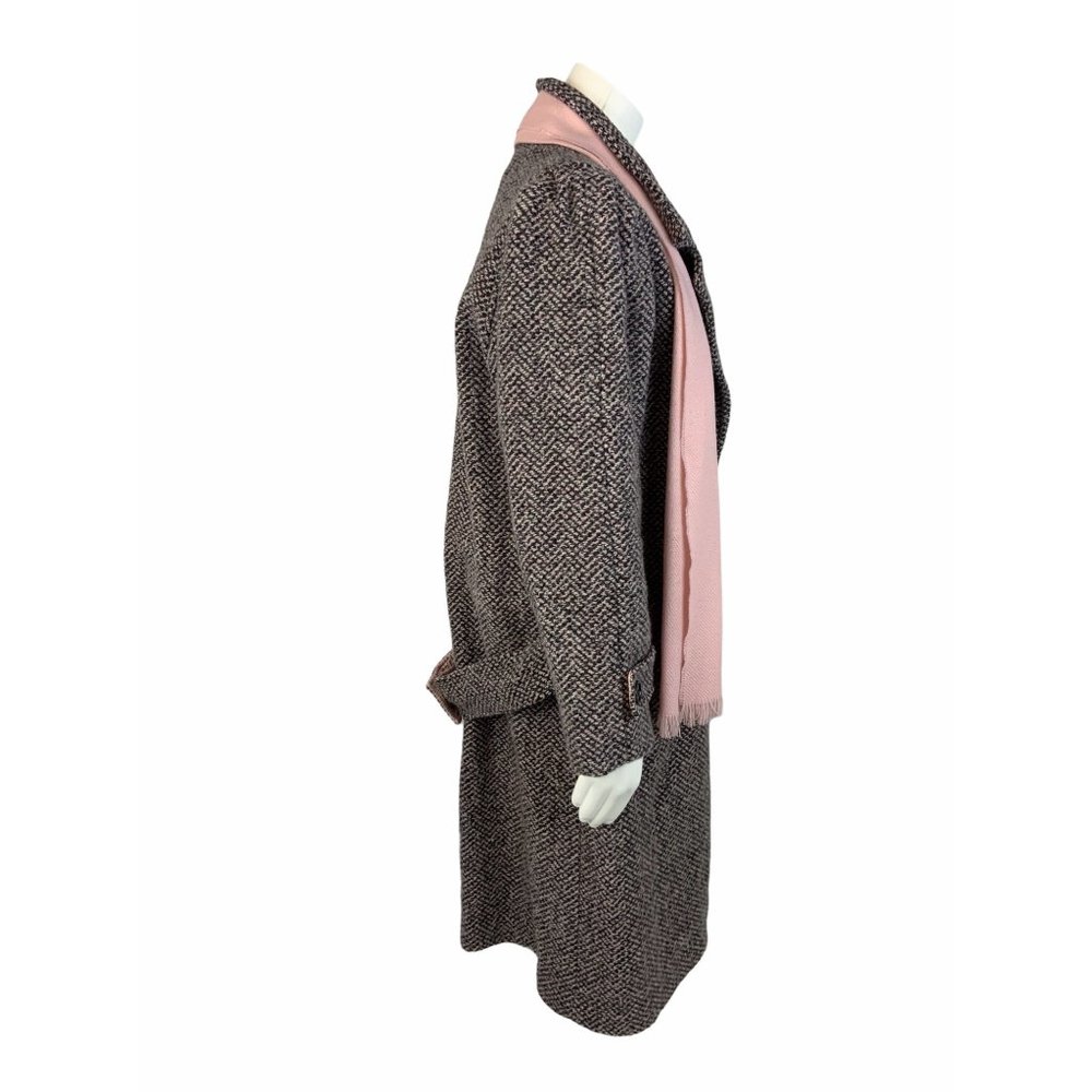 Women's vintage Wool trench coat with scarf - Picture 6 of 12